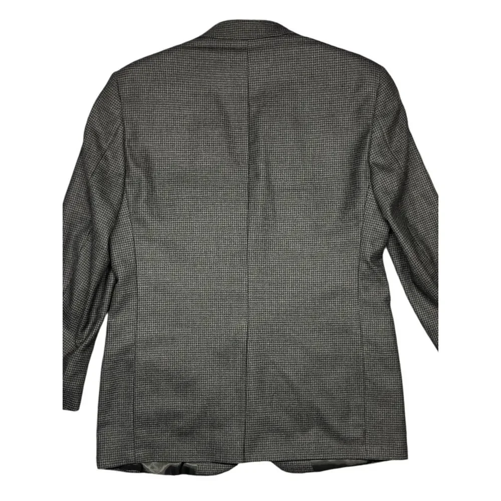 Vintage Brooks Brothers Wool Cashmere Micro Check Blazer Men’s 40R Made in Chile